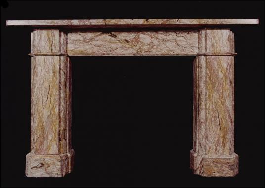 A mid 19th century Victorian architectural reclaimed marble fireplace
