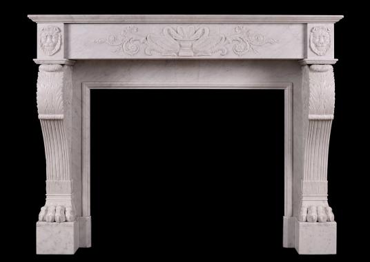 A 19th century Regency fireplace in Carrara marble