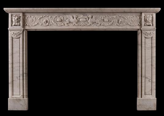 A 19th century French marble fireplace