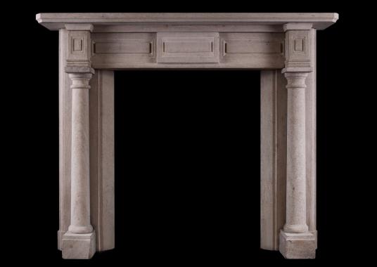 An English sandstone fireplace in the Georgian style