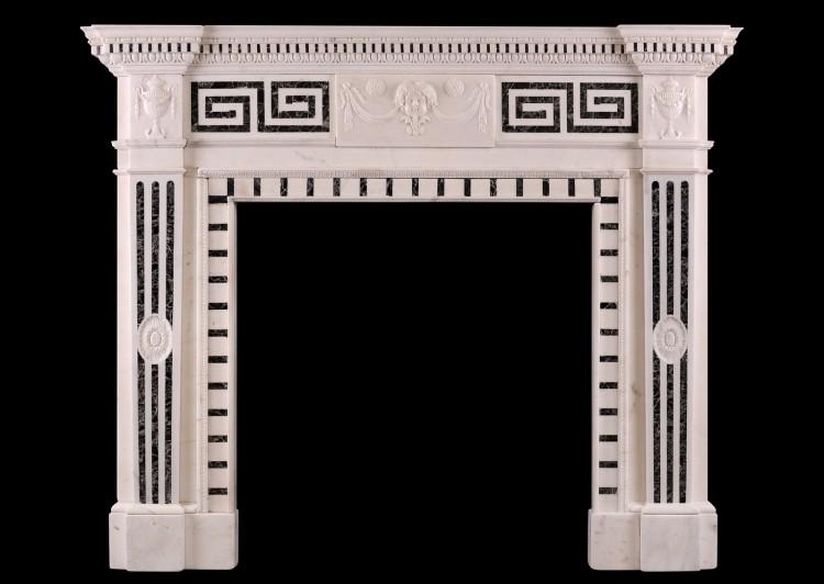 A 19th Century English Statuary And Inlaid Tinos Marble Fireplace Antique Fireplaces Surrounds Thornhill Galleries