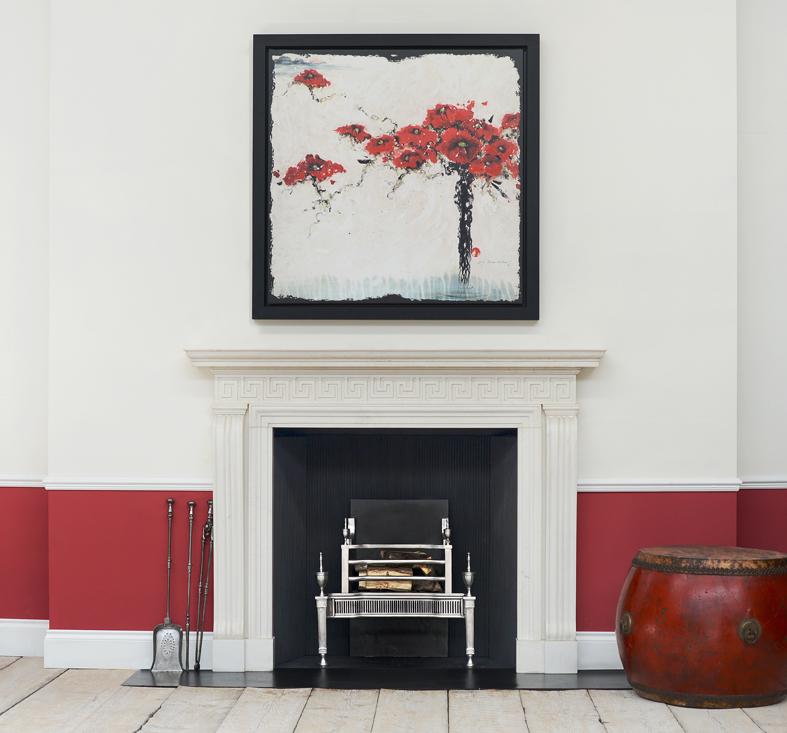 A Georgian style white marble fireplace with greek key motif - Antique Fireplaces and Surrounds | Thornhill Galleries