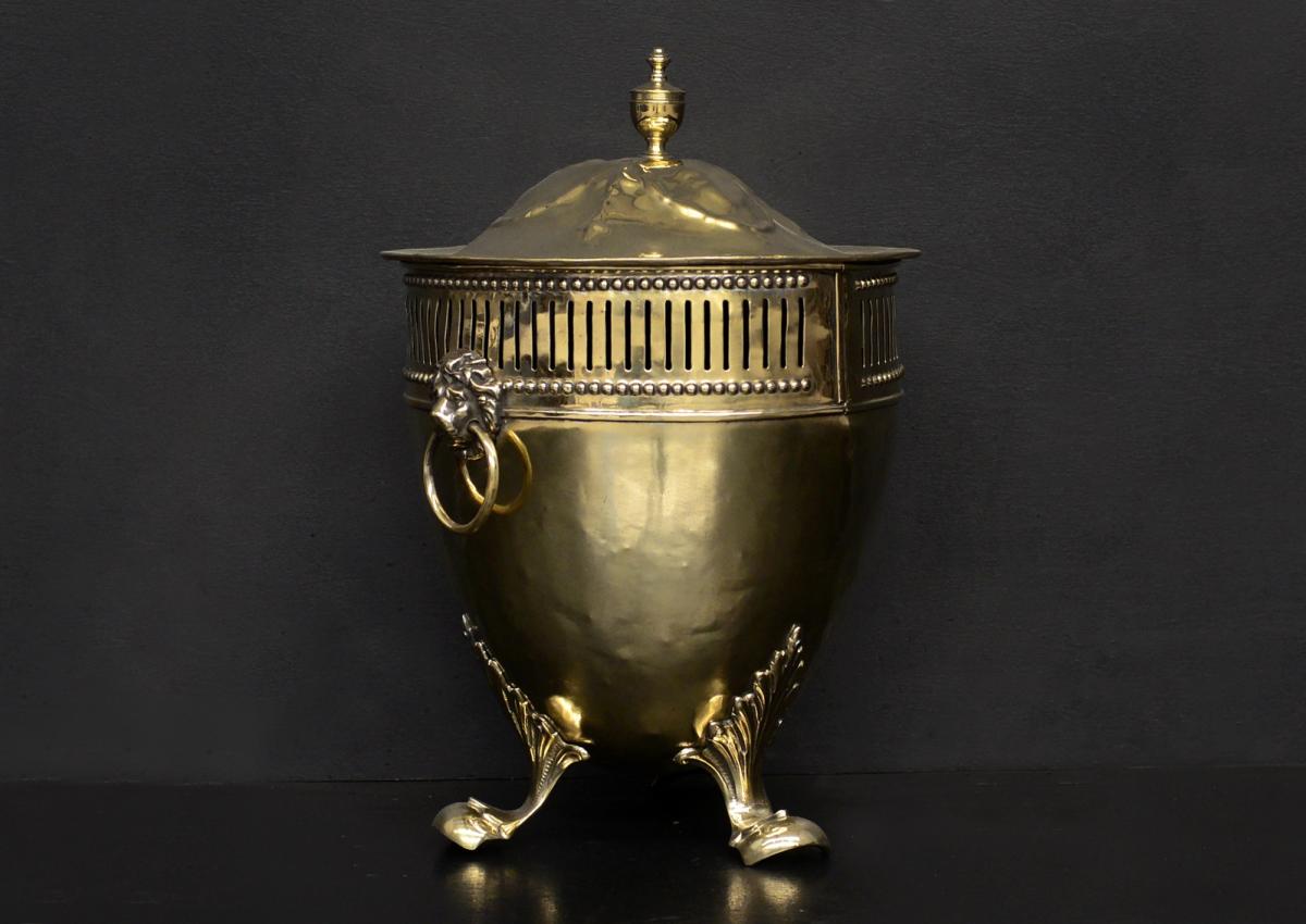 A Regency Style Brass Coal Bucket Antique Fireplaces And
