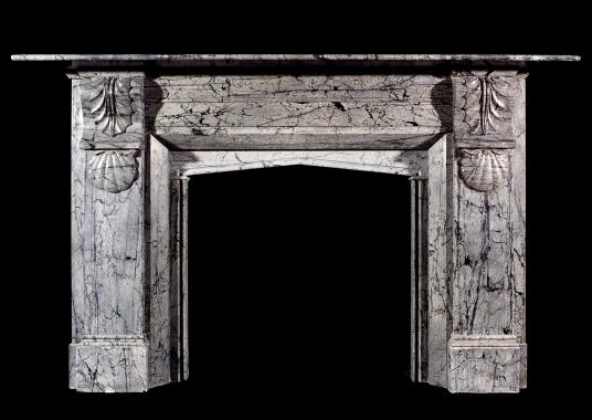 A 19th century English Victorian Dove Grey marble mantelpiece