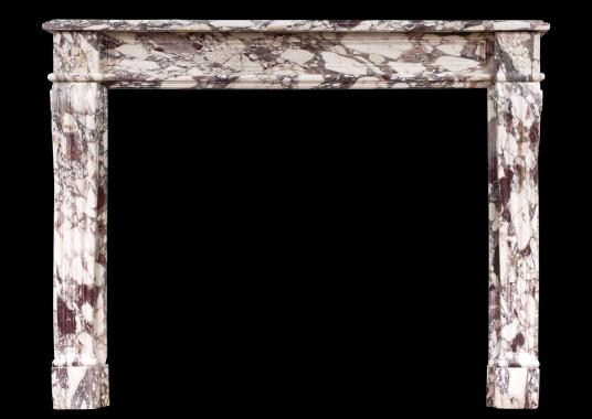 A fine quality Breche Violette marble fireplace