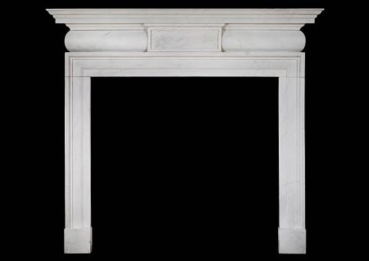 A white marble chimneypiece in the mid Georgian style