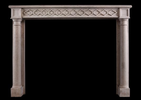 A French Directoire style limestone fireplace