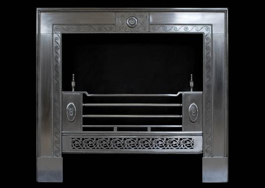 A fine quality engraved George III style steel register grate