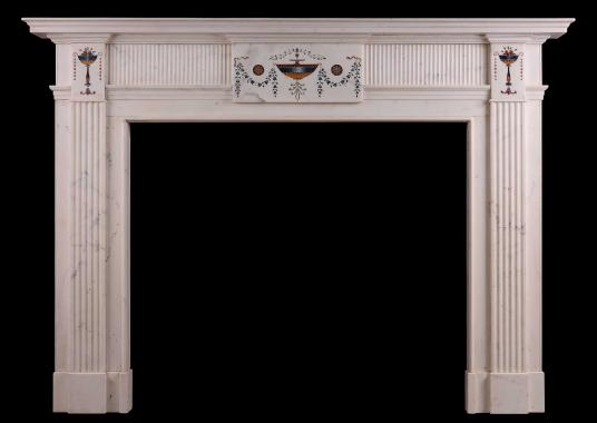 An Irish Statuary Antique marble fireplace in the manner of Pietro Bossi