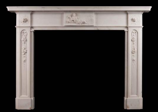 A period late Georgian chimneypiece in Italian Statuary marble