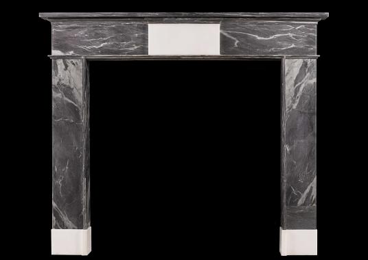 An 18th century Irish grey Bardiglio marble fireplace