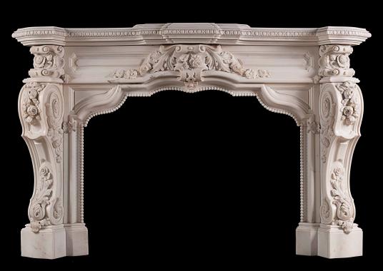 A very impressive carved Statuary antique marble fireplace