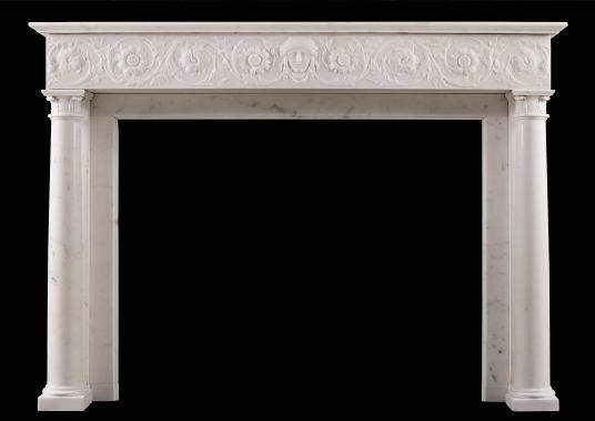 A 19th century Statuary marble antique fireplace