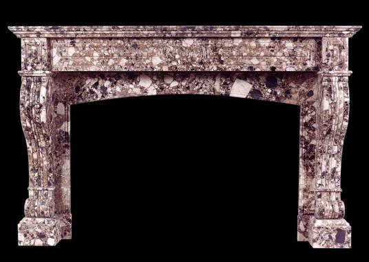 A French Louis Philippe Breche Nouvelle marble fireplace