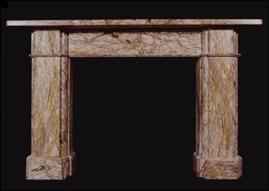 A mid 19th century Victorian architectural reclaimed marble fireplace