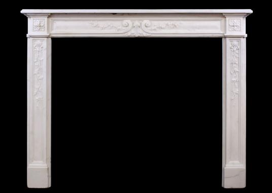 A late 18th century Louis XVI Statuary marble fireplace