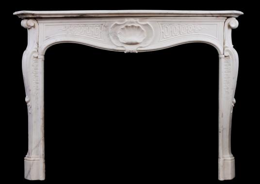 A quality 18th century antique Italian fireplace in Statuary marble