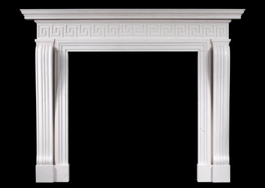 An English Georgian style fireplace with Greek key pattern