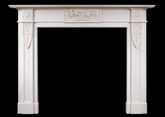 An English marble fireplace in the Georgian style