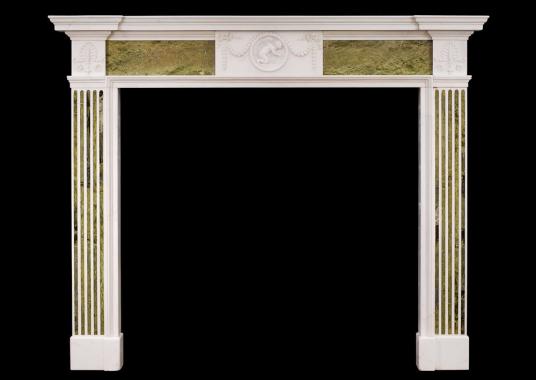 An 18th century George III Statuary and Connemara marble chimneypiece