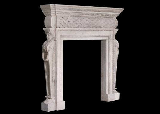 A Petite Georgian Style Stone Fireplace Antique Fireplaces And