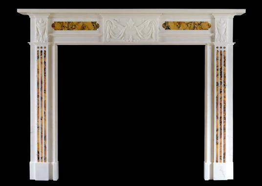 A late Georgian antique Statuary and Siena marble chimneypiece