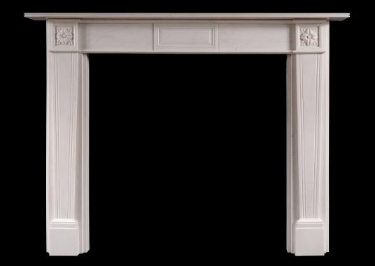 A Regency Style White Marble Fire Surround