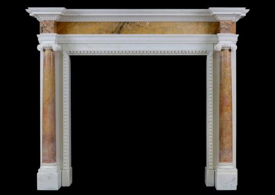 An English Statuary marble fireplace with Siena columns