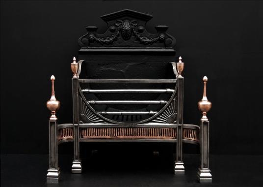 A 19th century English steel firegrate