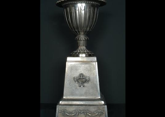 An English Polished Cast Iron Urn on Plinth