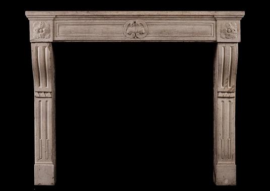 A period Louis XVI French limestone chimneypiece