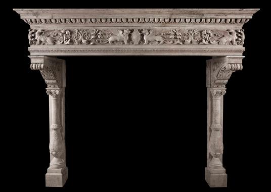 An Italian Renaissance chimneypiece in Istrian stone