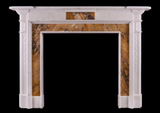 An English Statuary and Siena marble fireplace