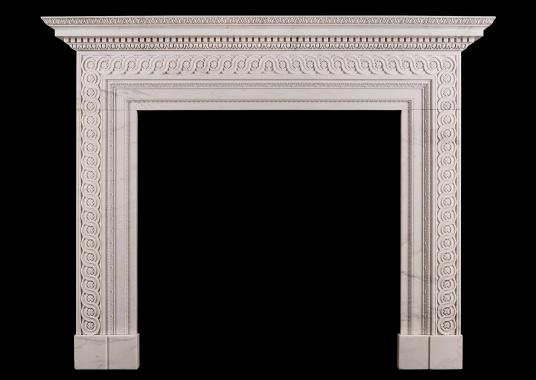 A Georgian marble fireplace in the manner of James Adam