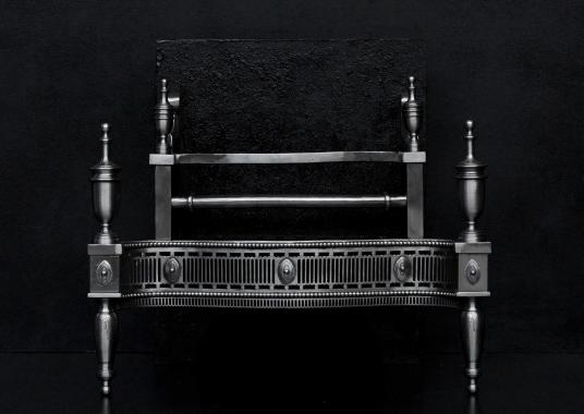 A George III style steel firegrate