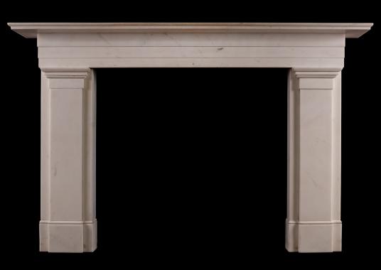 An antique Statuary marble Regency fireplace. One of an exact pair.