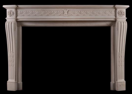 A Statuary marble French Louis XVI style mantel