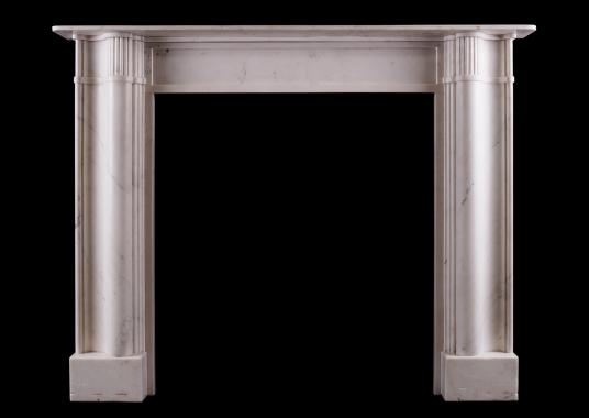 An English architectural Statuary marble fireplace