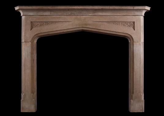 A Gothic style fireplace