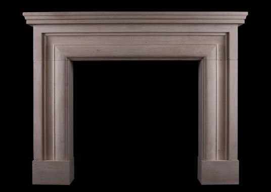 An architectural Bath stone fireplace