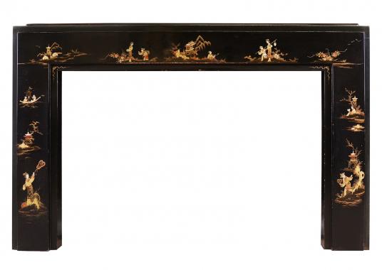 An Art Deco Japanned/Chinoiserie fireplace