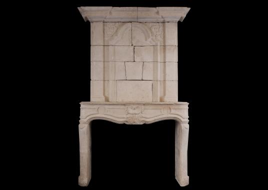 A large French trumeau fireplace