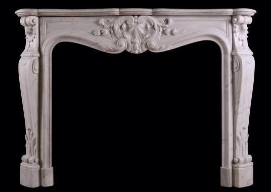 A 19th century French marble fireplace in the Louis XV manner