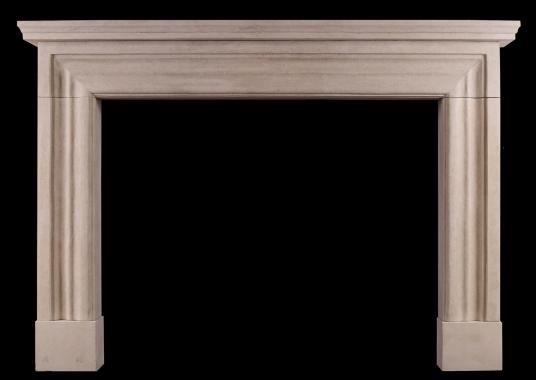 An imposing Bath stone fireplace