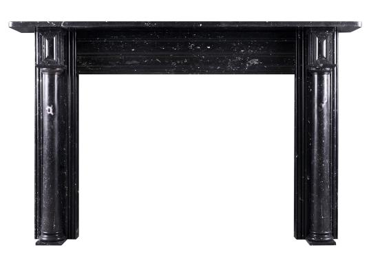 A black Kilkenny marble fireplace