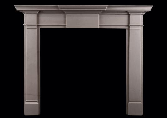 An English stone fireplace in the Georgian style