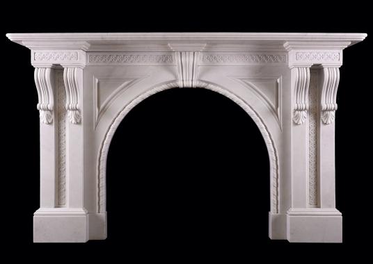 A period Victorian fireplace in Italian Statuary marble