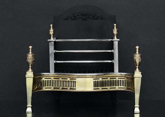 An English brass and steel firegrate