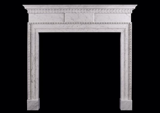 A late Georgian marble fireplace in Carrara marble
