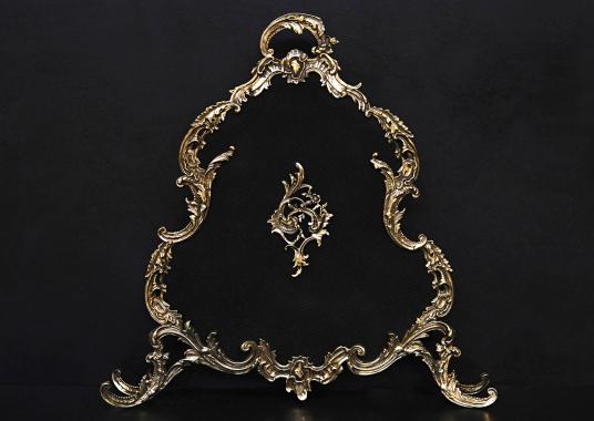 A French Rococo brass firescreen